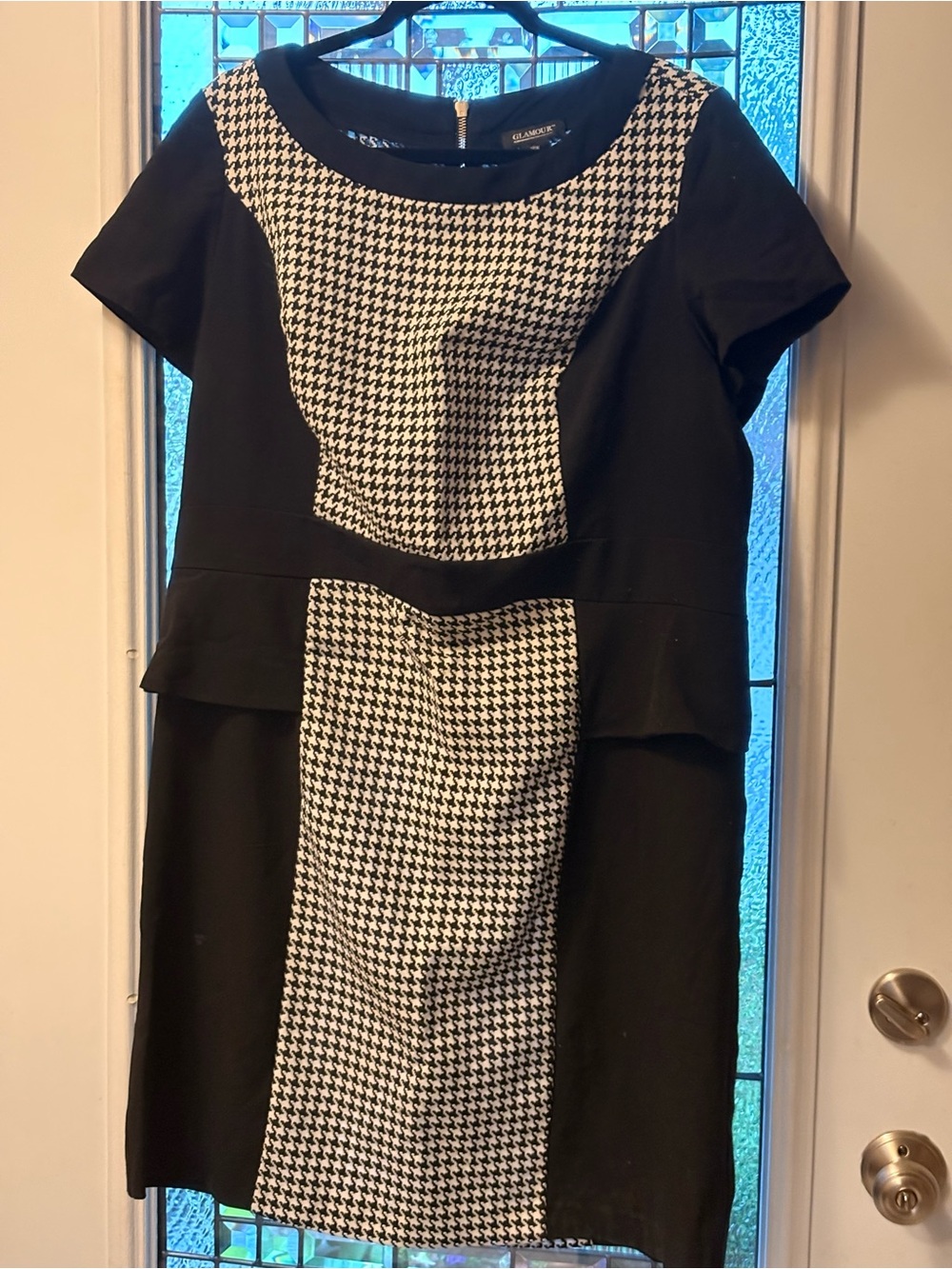 Black & White Houndstooth Sheath Dress